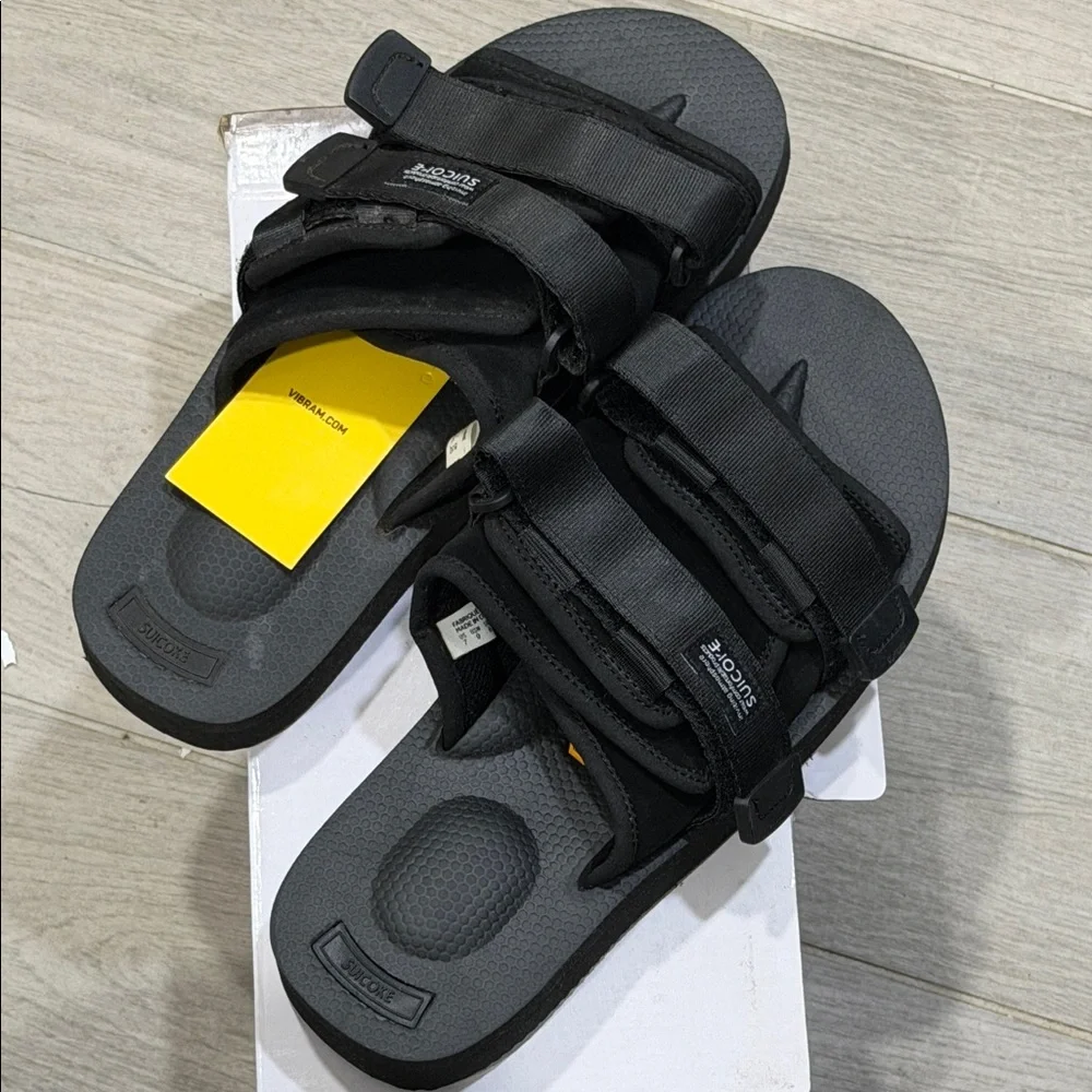 Suicoke Black Adjustable‎ Strapped Slide Sandals Size 7